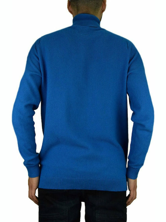 Biston Men's Long Sleeve Sweater Turtleneck Royal Blue