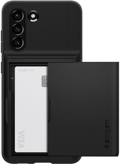 Spigen Slim Armor CS Umschlag Rückseite Kunststoff / Silikon mit Kartenhalter Schwarz Galaxy S21 FE 5G