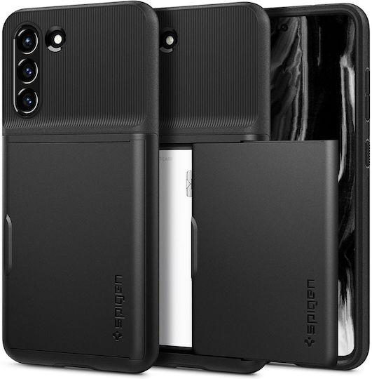 Spigen Slim Armor CS Umschlag Rückseite Kunststoff / Silikon mit Kartenhalter Schwarz Galaxy S21 FE 5G