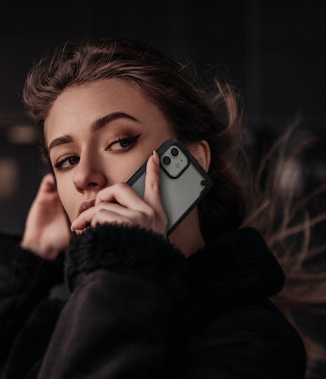 Ringke Fusion X Back Cover Πλαστικό / Σιλικόνης με Λουράκι Μαύρο (iPhone 12 mini)