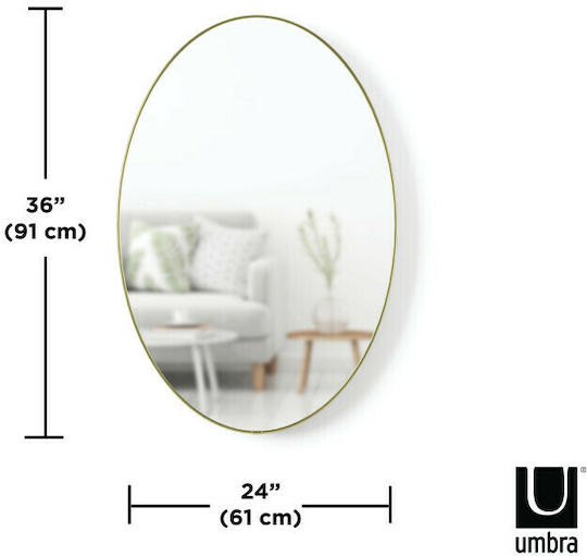 Umbra Hubba Oval Gold Wandspiegel 92x61,9cm Umbra Hubba Oval Gold Wandspiegel 92x61,9cm