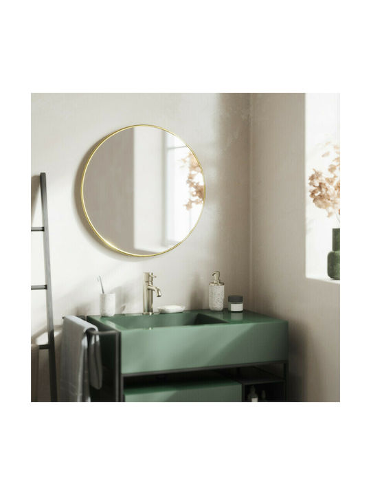 Umbra Hubba Wall Mirror with Gold Metallic Frame Diameter 61cm 1pcs