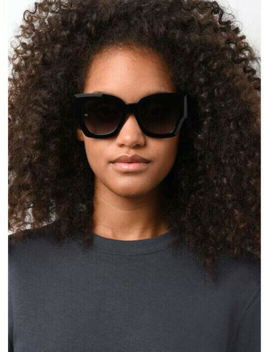 Tommy Hilfiger Women's Sunglasses with Black Plastic Frame and Black Gradient Lens
