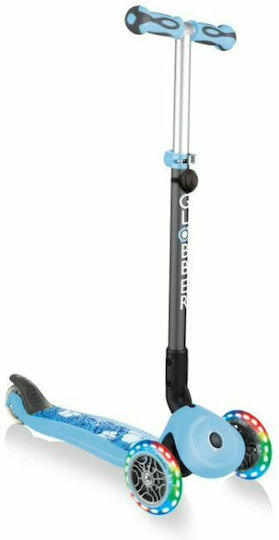 Globber Kids Scooter Foldable Go-Up Deluxe Fantasy Lights 3-Wheel for 3+ Years Blue