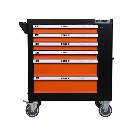 Kendo Wheeled Metallic Tool Carrier with 6 Drawers W76.5xD45.5xH74cm