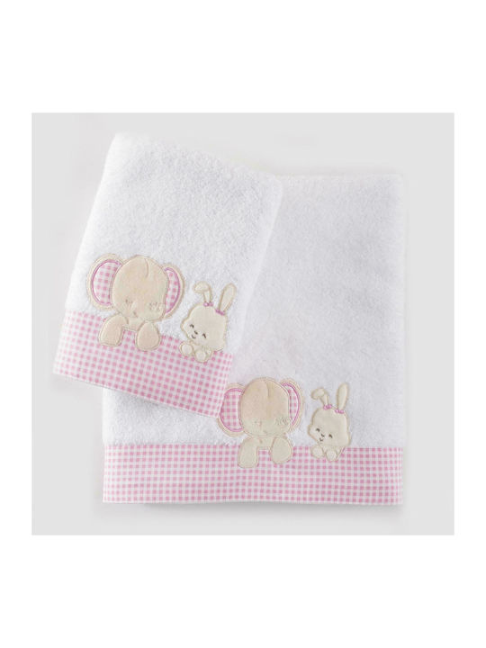 Rythmos Σετ Βρεφικές Πετσέτες 2τμχ Buddies Pink Βάρους 500gr/m²