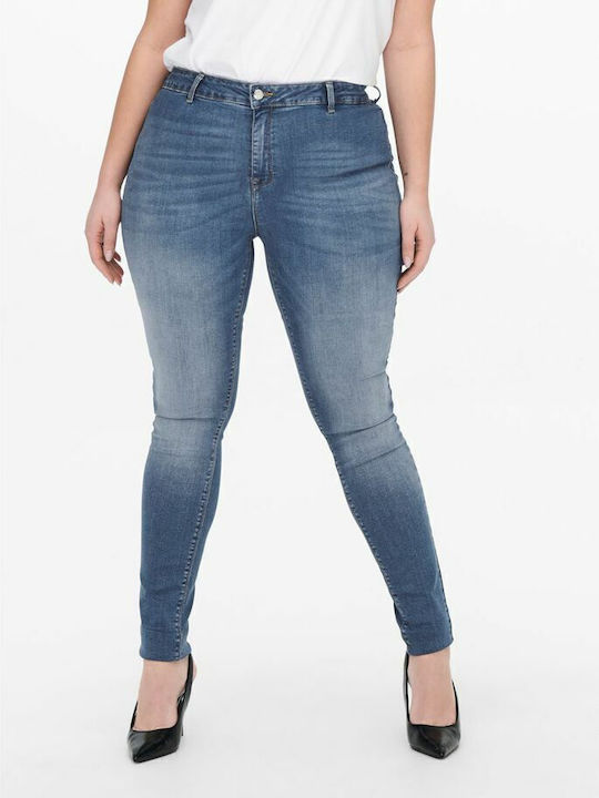 Curvy Hoch tailliert Damenjeans in Enger Passform Medium Blue Denim
