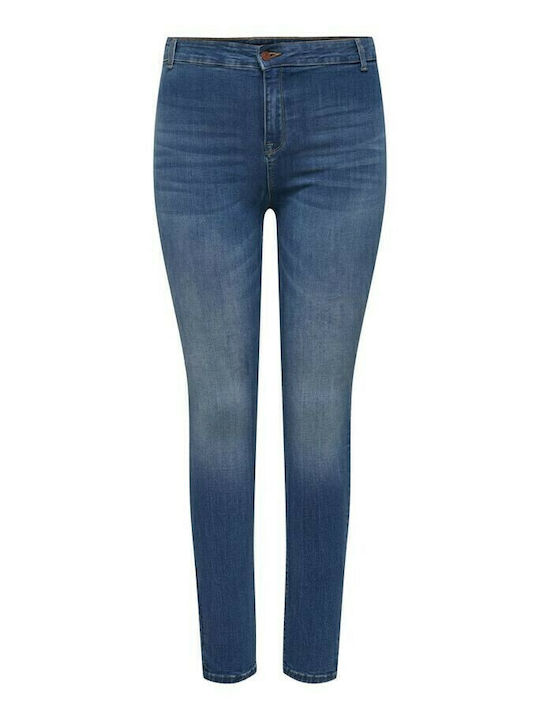 Curvy Hoch tailliert Damenjeans in Enger Passform Medium Blue Denim