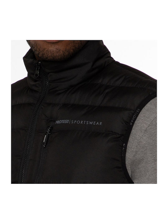 Ärmellos Jacke Puffer Schwarz