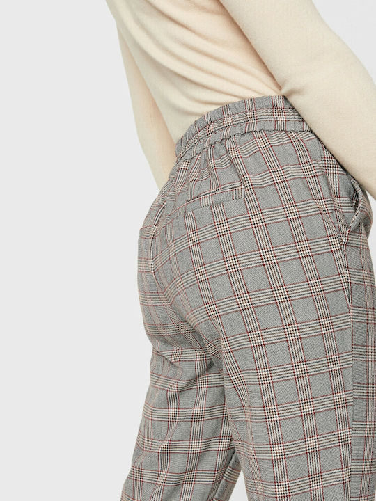 Damen Stoff Hose mit Gummizug Geprüft Gray