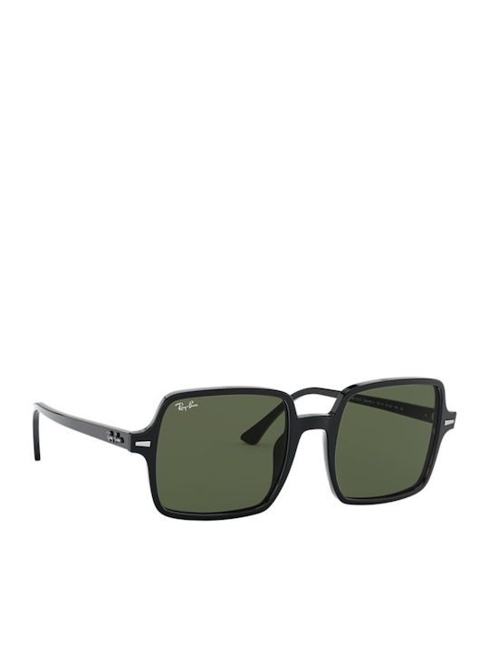 Ray Ban Square II Damen Sonnenbrille mit Schwarz Kunststoff Gestell und Grün Linse RB1973 901/31