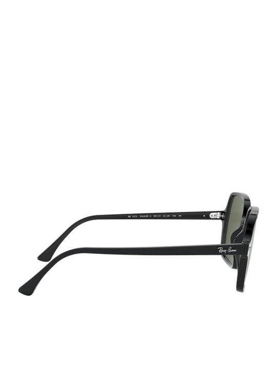 Ray Ban Square II Damen Sonnenbrille mit Schwarz Kunststoff Gestell und Grün Linse RB1973 901/31