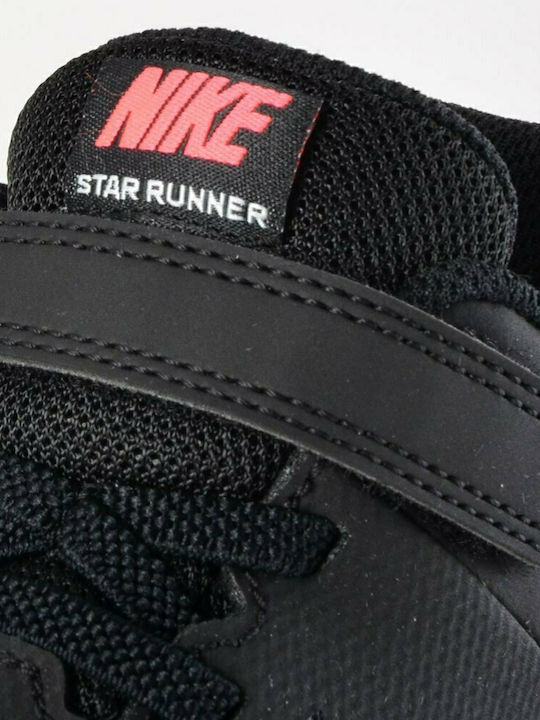 Star Runner TDV Kids Sports Shoes Running with Hoop & Loop Closure Black