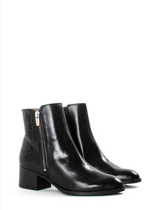 Wonders Leather Women's Ankle Boots Black