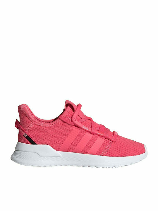 U Path Run C Kids Sports Shoes Running with Laces Real Pink / Cloud White
