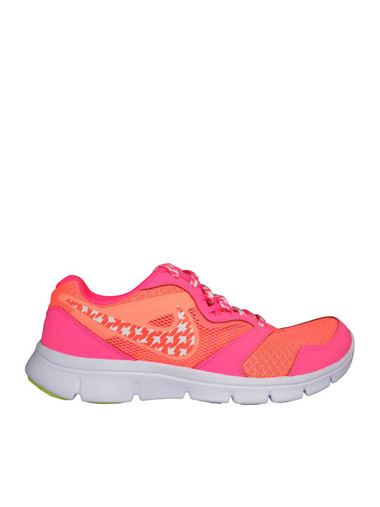 Flex Experience 3 Αθλητικά Παιδικά Παπούτσια Running με Κορδόνια Lava Glow / White / Pink Pow