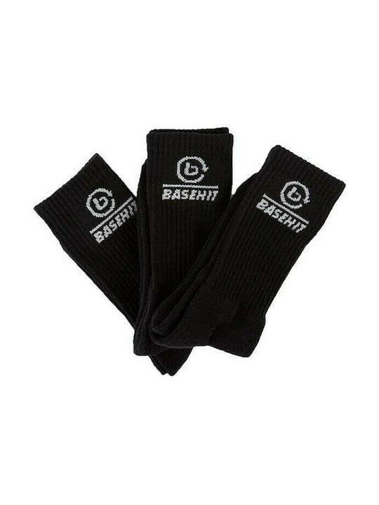 Basehit Men's Solid Color Socks Black 3Pack