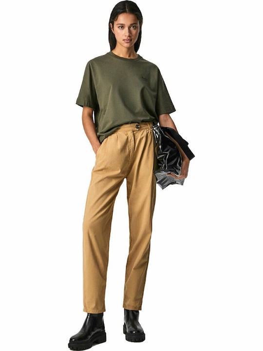 Paula Women's Fabric Trousers Beige