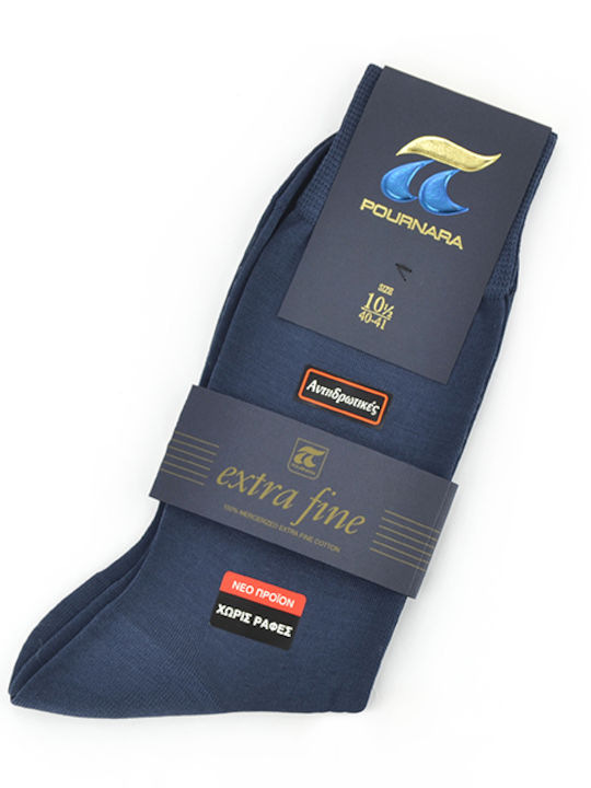 Pournara Men's Solid Color Socks Blue