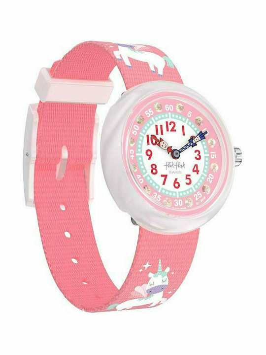 FlikFlak Kids Analog Watch Magical Dream with Fabric Strap Pink