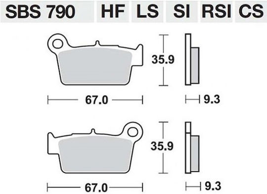 SBS Motorcycle Brake Pads Rear Yamaha WRF 250 03-13 YZF 250 03-12 Suzuki RMZ 250 04-12 Kawasaki KXF 250 04-12 for Kawasaki KXF 250 Yamaha WRF 250