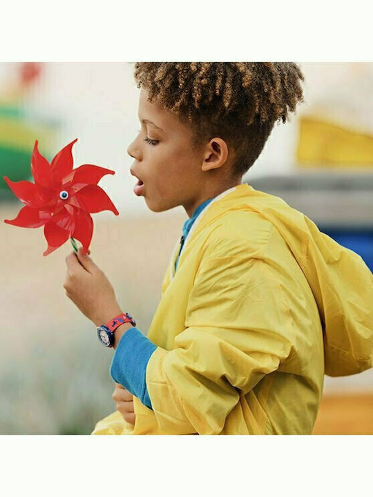 FlikFlak Dinosauritos Analoge Kinderuhr 33mm Rote Mit Stoffarmband