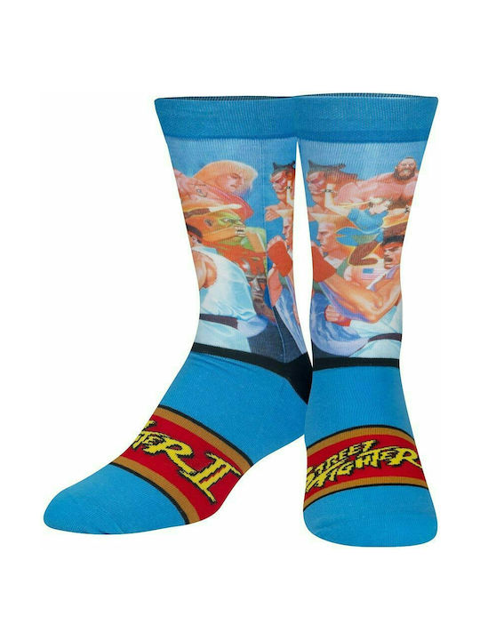 Odd Sox X Street Fighter World Warriors Herren Gemusterte Socken Hellblau 1Pack