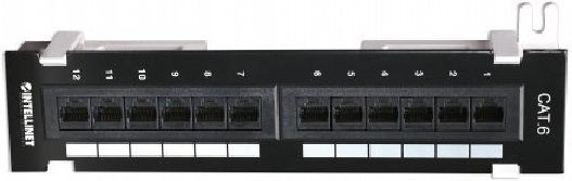 Intellinet Patch Panel for Rack 1U with 12 cat6 Ports Black