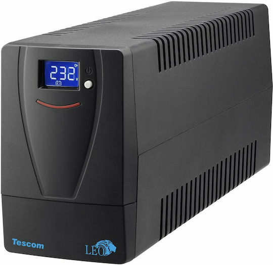 Tescom Leo LCD 1500AP UPS Line-Interactive 1500VA 900W with 4 Schuko Power Plugs