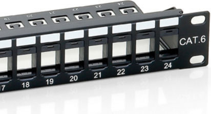 Equip Patch Panel Keystone για Rack 1U 19" 24 Θυρών cat6 Μαύρο