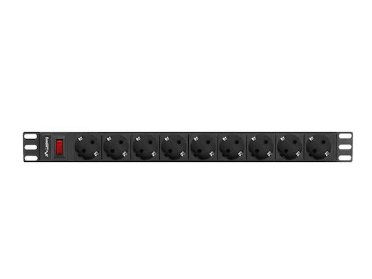 Lanberg Πολύπριζο Rack 19" PDU 1U 9x Schuko