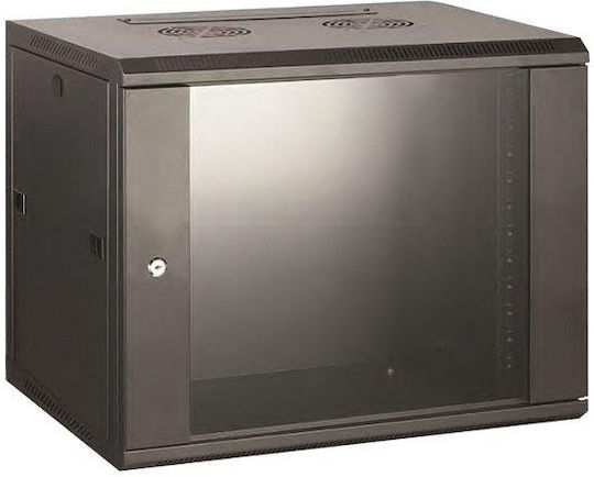 Safewell Επιτοίχια Καμπίνα Rack 9U 60x55x60cm Μαύρο SMB6509