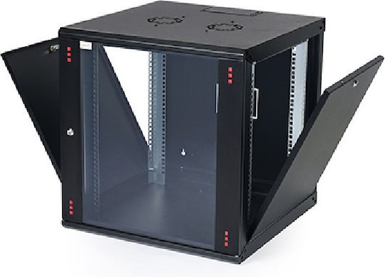 Elegant Монтиран на стена Рак кабинет 12U 60x60см Черен ELGW12U6060BL111