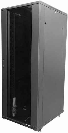 Central Cu picioare Cabinete Rack 27U με 2 πόρτες 80x80x140cm Negru 4000 4 800 27/C