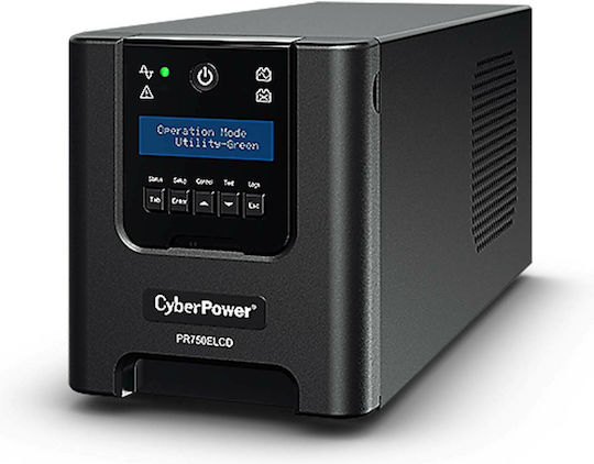 CyberPower PR750ELCD UPS Line-Interactive 750VA 675W με 6 IEC Πρίζες