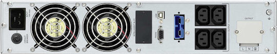 Powerwalker VFI 3000 CRM LCD UPS On-Line 3000VA 2400W with 4 IEC Power Plugs