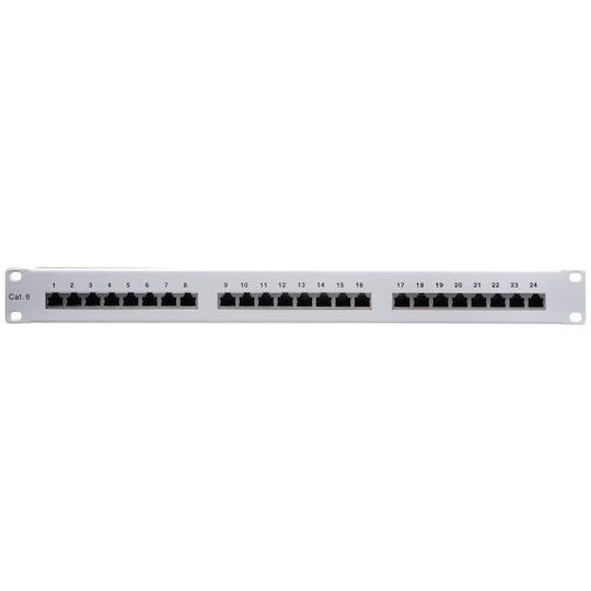 Goobay Patch Panel for Rack 1U 19" with 24 cat6 Ports Gray