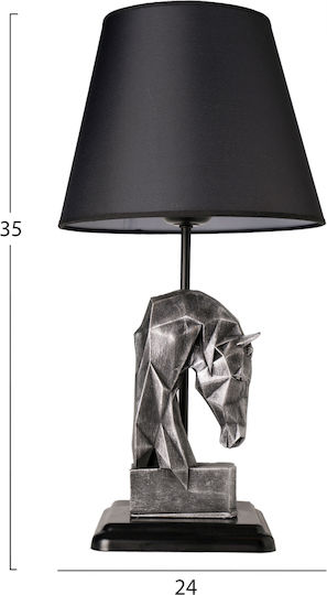 HomeMarkt Πορτατίφ με Μαύρο Καπέλο και Ασημί Βάση