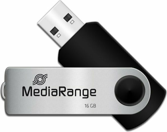 MediaRange 16GB USB 2.0 Флашка Сребриста