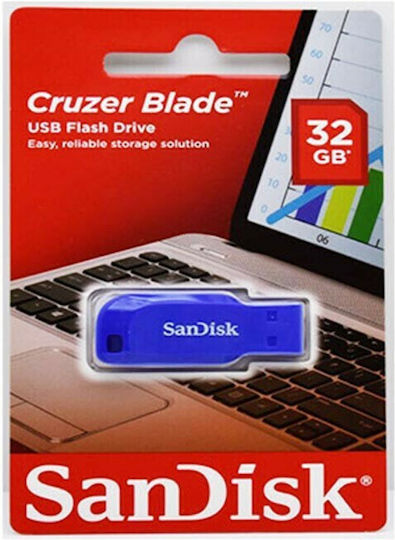 Sandisk Cruzer Blade 32GB USB 2.0 Stick Blue
