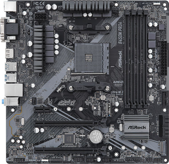 ASRock B450M-Pro4 rev. 2.0 Motherboard Micro ATX με AMD AM4 Socket 90-MXBEG0-A0UAYZ