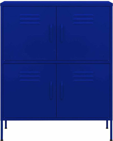 Metallisches Büroaufbewahrungsschubladenschrank Nautikblau 80x35x101,5cm