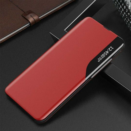 Hurtel Eco Leather View Книга Изкуствена кожа Червен (Poco F3 / Mi 11i)