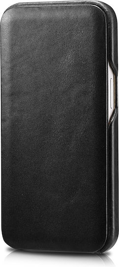 iCarer Curved Edge Vintage Book Δερμάτινο Μαύρο (iPhone 13 Pro)