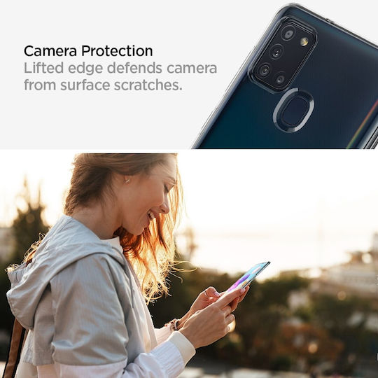 Spigen Liquid Crystal Umschlag Rückseite Silikon Transparent (Galaxy A21s)