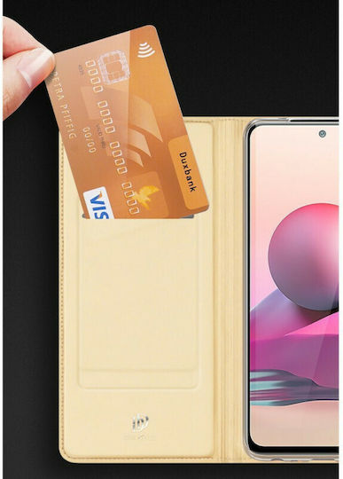 Dux Ducis Skin Pro Книга Изкуствена кожа Златист (Redmi Note 10 / 10s / Poco M5s)