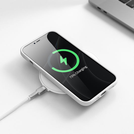 Baseus Liquid Gel Umschlag Rückseite Silikon Weiß (iPhone 13 Pro)