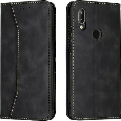 Bodycell PU Leather Synthetic Leather Wallet Black (Redmi 7)