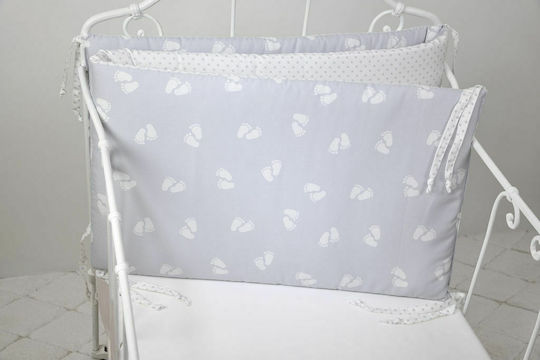 Down Town Home Baby Foot Crib Bumpers Classic Inside Gray 39x187cm