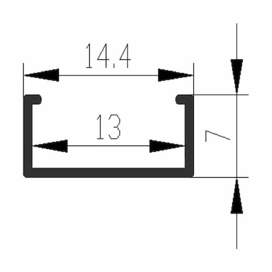 Geyer Extern Aluminiumprofil für LED-Streifen 100x1.4x0.7cm